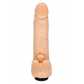 Телесная гелевая насадка-фаллос с клиторальными лепестками - 18,5 см. - LOVETOY (А-Полимер) - купить с доставкой в Новом Уренгое