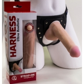 Страпон Harness из двух предметов: трусики с плугом и насадка-фаллос - 17 см. - LOVETOY (А-Полимер) - купить с доставкой в Новом Уренгое