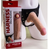 Страпон Harness из двух предметов: регулируемые трусики и насадка-фаллос - 17,5 см. - LOVETOY (А-Полимер) - купить с доставкой в Новом Уренгое