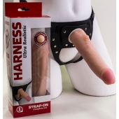 Реалистичный страпон Harness из трусиков и насадки-фаллоса - 18,5 см. - LOVETOY (А-Полимер) - купить с доставкой в Новом Уренгое