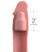 Телесная насадка-удлинитель 2 Inch Silicone X-tension with Strap - 20,3 см. - Pipedream - в Новом Уренгое купить с доставкой