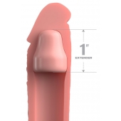 Телесная насадка-удлинитель 1 Inch Silicone X-tension - 17,8 см. - Pipedream - в Новом Уренгое купить с доставкой
