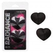 Черные пэстисы в форме сердечек Heart Pasties - California Exotic Novelties - купить с доставкой в Новом Уренгое