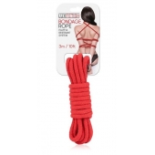 Красная хлопковая веревка для связывания - 3 м. - Lux Fetish - купить с доставкой в Новом Уренгое