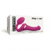 Ярко-розовый безремневой страпон Multi Orgasm Size S с клиторальной стимуляцией - Strap-on-me - купить с доставкой в Новом Уренгое
