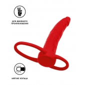 Красная насадка на пенис для двойного проникновения Black Red - 16,5 см. - ToyFa - купить с доставкой в Новом Уренгое