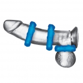 Комплект из трех голубых эрекционных колец 3-Pack Ribbed Rider Cock Ring Set - BlueLine - в Новом Уренгое купить с доставкой