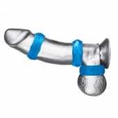 Комплект из трех голубых колец для эрекции 3-Pack Nuts   Bolts Stretch Cock Ring Set - BlueLine - в Новом Уренгое купить с доставкой