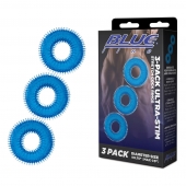 Комплект из трех голубых колец для эрекции 3-Pack Ultra-Stim Stretch Cock Rings - BlueLine - в Новом Уренгое купить с доставкой