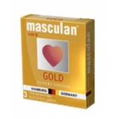 Презервативы Masculan Ultra Gold с золотым напылением и ароматом ванили - 3 шт. - Masculan - купить с доставкой в Новом Уренгое