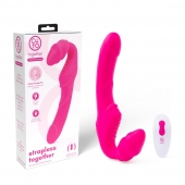 Розовый безремневой страпон на радиоуправлении Strapless Together - 22 см. - Together Toy - купить с доставкой в Новом Уренгое