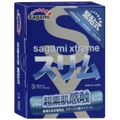 Розовые презервативы Sagami Xtreme FEEL FIT 3D - 3 шт. - Sagami - купить с доставкой в Новом Уренгое