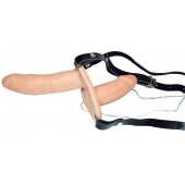 Телесный женский страпон с вагинальной пробкой Strap-On Duo - 15 см. - Orion - купить с доставкой в Новом Уренгое