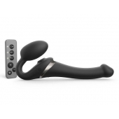 Черный безремневой страпон Multi Orgasm Size S с клиторальной стимуляцией - Strap-on-me - купить с доставкой в Новом Уренгое
