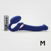 Синий безремневой страпон Multi Orgasm Size M с клиторальной стимуляцией - Strap-on-me - купить с доставкой в Новом Уренгое