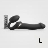 Черный безремневой страпон Multi Orgasm Size L с клиторальной стимуляцией - Strap-on-me - купить с доставкой в Новом Уренгое