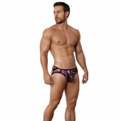 Черные принтованные трусы-джоки Natura Jockstrap - Clever Masculine Underwear купить с доставкой