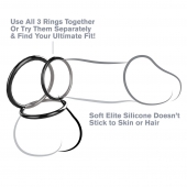 Набор из трех черных эрекционных колец Silicone 3-Ring Stamina Set - Pipedream - в Новом Уренгое купить с доставкой