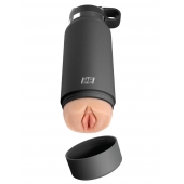 Серый мастурбатор в виде бутылки F*ck Flask - Pipedream - в Новом Уренгое купить с доставкой