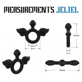 Черное эрекционное кольцо с крыльями Rooster Jeliel Angel - Velv or - в Новом Уренгое купить с доставкой