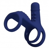 Синяя вибронасадка на пенис Vibrating Penis Sling - Baile - в Новом Уренгое купить с доставкой