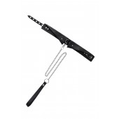 Черный кожаный ошейник-воротник с поводком - Pecado - купить с доставкой в Новом Уренгое