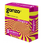 Презервативы с анестетиком для продления удовольствия Ganzo Long Love - 3 шт. - Ganzo - купить с доставкой в Новом Уренгое