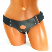 Трусики для страпона коричневого цвета - БДСМ Арсенал - купить с доставкой в Новом Уренгое