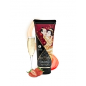 Массажный крем для тела с ароматом клубники и шампанского Sparkling Strawberry Wine - 200 мл. - Shunga - купить с доставкой в Новом Уренгое