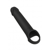 Черная насадка-удлинитель с вибрацией Vibrating Extender With Remote - Dream Toys - в Новом Уренгое купить с доставкой