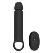 Черная насадка-удлинитель с вибрацией Vibrating Extender With Remote - Dream Toys - в Новом Уренгое купить с доставкой