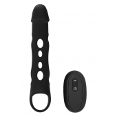 Черная насадка-удлинитель Vibrating Extender With Remote с вибрацией - Dream Toys - в Новом Уренгое купить с доставкой