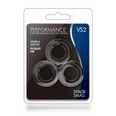 Набор из 3 черных эрекционных колец Black Small Penis Rings - Blush Novelties - в Новом Уренгое купить с доставкой