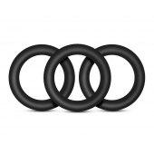 Набор из 3 черных эрекционных колец Black Small Penis Rings - Blush Novelties - в Новом Уренгое купить с доставкой
