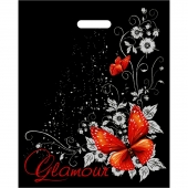 Черный пакет Glamour с вырубной ручкой (38х47 см) - Сима-Ленд - купить с доставкой в Новом Уренгое