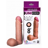Фаллическая насадка для страпона UNICOCK 8  - 20 см. - LOVETOY (А-Полимер) - купить с доставкой в Новом Уренгое