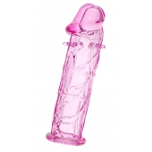 Розовая насадка фаллической формы - 12,5 см. - A-toys - в Новом Уренгое купить с доставкой