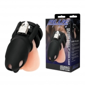 Черная клетка для пениса Silicone Small 2 in Cock Cage With Ball Divider - BlueLine - купить с доставкой в Новом Уренгое