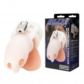 Белая клетка для пениса Silicone Small 2 in Cock Cage With Ball Divider - BlueLine - купить с доставкой в Новом Уренгое