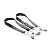 Ремни с зажимами для половых губ Spread Labia Spreader Straps with Clamps - XR Brands - купить с доставкой в Новом Уренгое