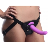 Лиловый поясной страпон Navigator Silicone G-Spot Dildo with Harness - 17,8 см. - XR Brands - купить с доставкой в Новом Уренгое