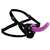 Лиловый поясной страпон Navigator Silicone G-Spot Dildo with Harness - 17,8 см. - XR Brands - купить с доставкой в Новом Уренгое