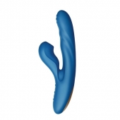 Голубой вибратор Otto с возвратно-поступательными движениями, вакуумом и подогревом - 22,2 см. - BeYourLover купить в Новом Уренгое с доставкой в Orgasmix.ru Голубой вибратор Otto с возвратно-поступательными движениями, вакуумом и подогревом - 22,2 см. - BeYourLover