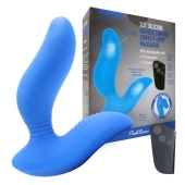 Синий вибромассажер простаты 3,5’’ Remote Control Curve P-spot Massager - 12 см. - Erokay - в Новом Уренгое купить с доставкой