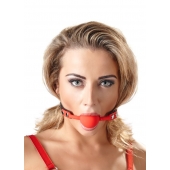 Силиконовый кляп-шар на чёрных ремешках Red Gag silicone - Orion - купить с доставкой в Новом Уренгое