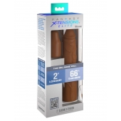 Коричневая насадка на член 2  Silicone X-tension - 20,3 см. - Pipedream - в Новом Уренгое купить с доставкой