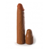 Коричневая насадка на член 2  Silicone X-tension - 20,3 см. - Pipedream - в Новом Уренгое купить с доставкой