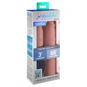 Телесная вибронасадка на член 3  Vibrating Mega X-tension with Remote - 22,9 см. - Pipedream - в Новом Уренгое купить с доставкой