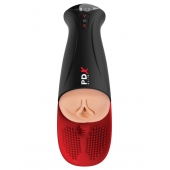 Телесный мастурбатор-вагина в черной колбе с вибрацией Fuck-O-Matic Pro XL - Pipedream - в Новом Уренгое купить с доставкой