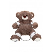 Бондажный набор: бурый мишка с белыми оковами и наручниками - Pecado - купить с доставкой в Новом Уренгое